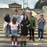 Students in Chocolate Cities traveled with Dr. J.T. Roane and Dr. Teona Williams as part of the Black Ecologies Lab to Philadelphia on April 24, 2026.